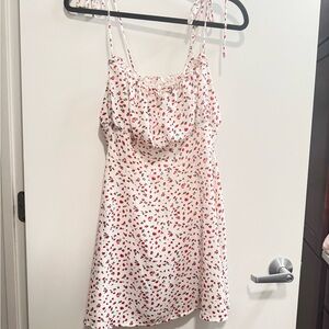Beginning Boutique White and Red Strawberry Mini Dress